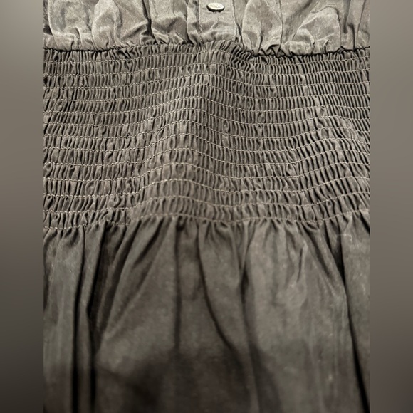 NWT FUTURE COLLECTIVE Collard Long Sleeve Smocked Midi Shirtdress - Sz: XXS - Picture 13 of 16